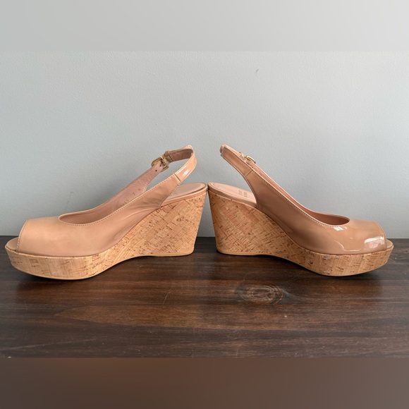 Stuart Weitzman Patent Wedges Sz 7 - Picture 3 of 10